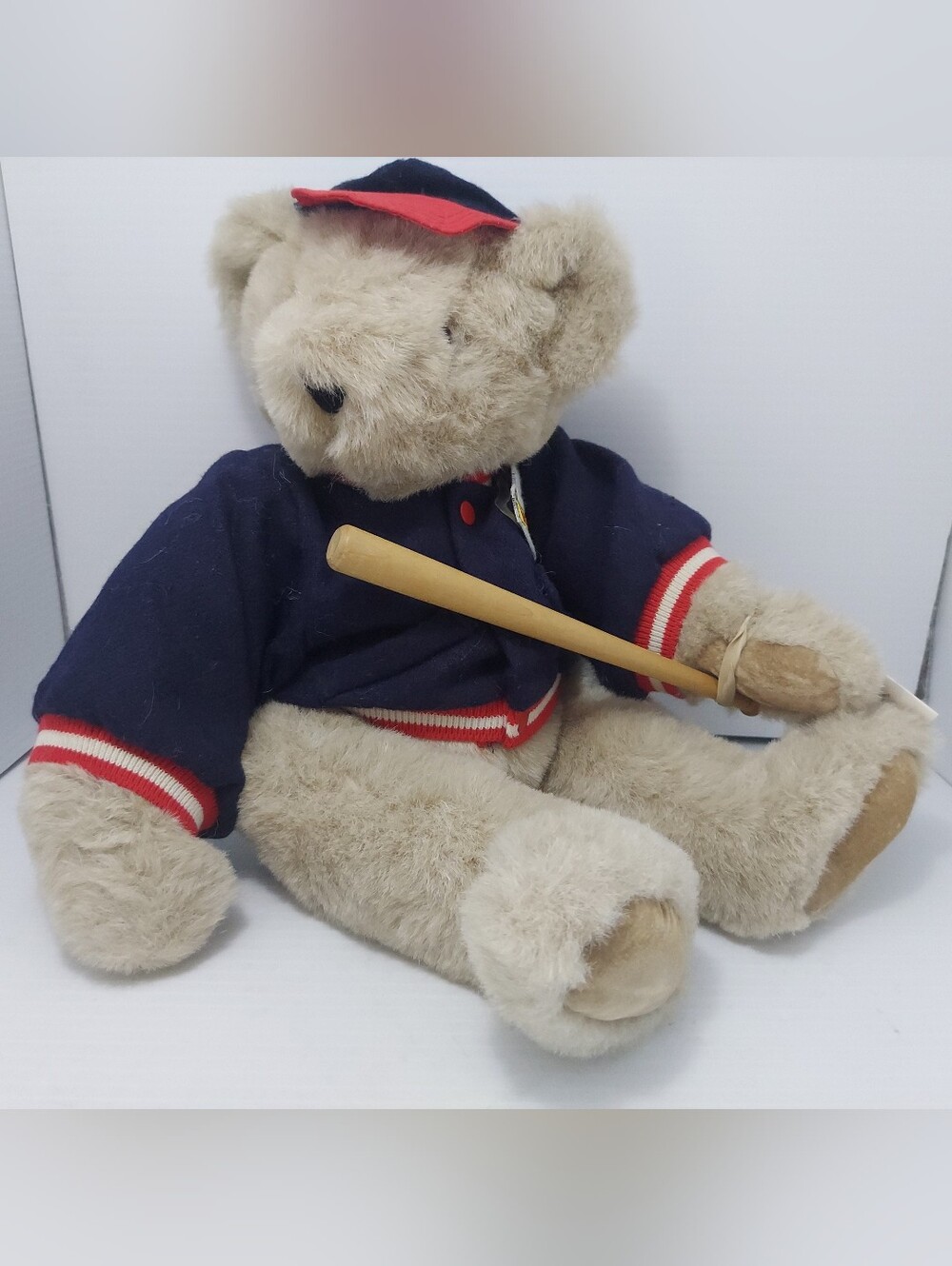 Vermont Teddy Bear Plush Baseball Bear in Jacket, Bat, And Cap 1994 NWT USA